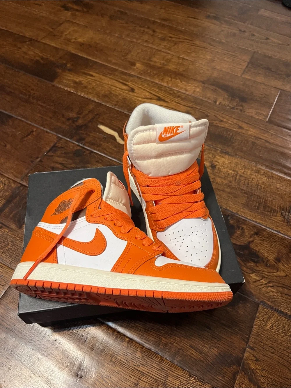 Nike Air Jordan 1 High Orange & White Basketball Sneakers
